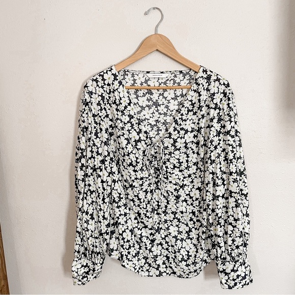 Rebecca Taylor | Paige Fluer Blouse, black/white/floral, size 12 - Picture 2 of 15